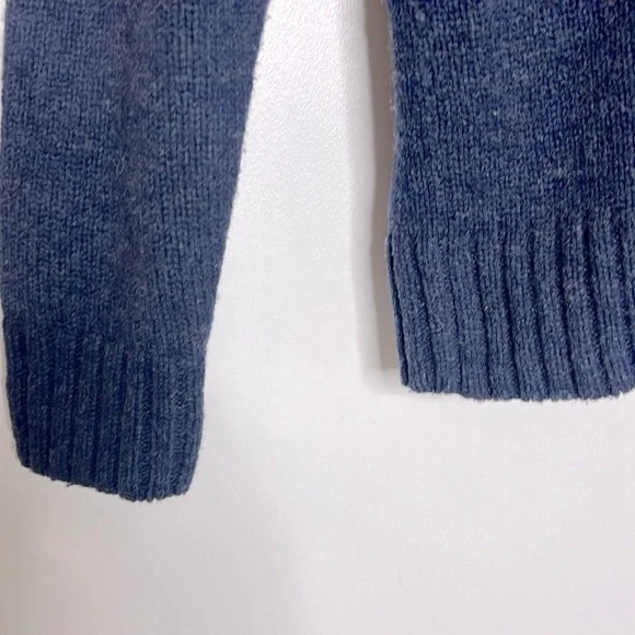 ONASSIS blue lambswool Shawl Collar Sweater size XL